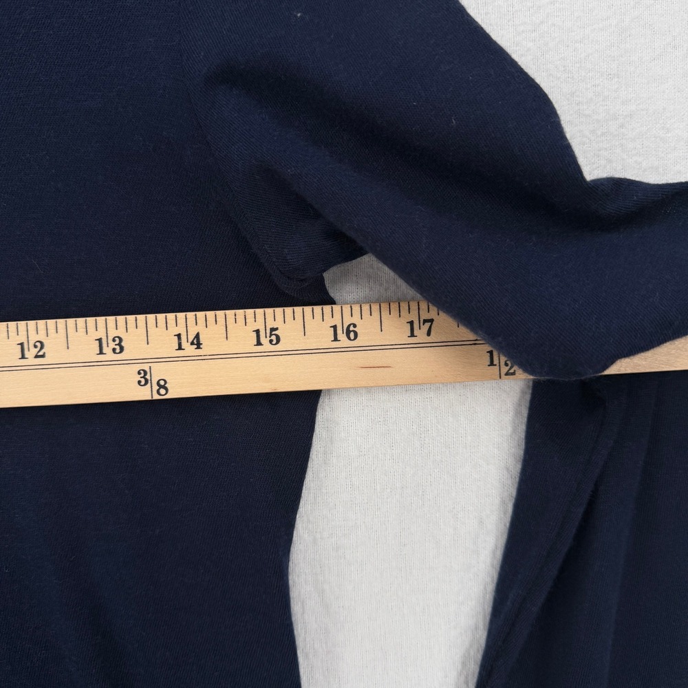 ENZA COSTA Cashmere Easy Cuffed U Neck Top Small Midnight Blue Minimalist Luxury - Picture 5 of 14